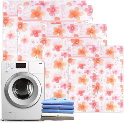 Set van 4 Waszakken voor de Wasmachine in Diverse Maten, Ideaal voor Ondergoed, Kleding en Babykleding
