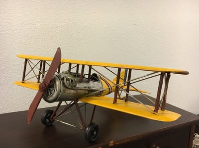 Handgemaakt Vliegtuig XL - 60 cm - Metaal