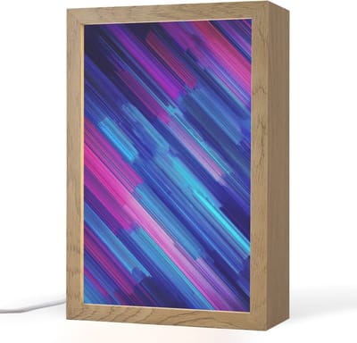 Nachtlampje 20x30 cm - Kinder lampje - Lijnen - Abstract - Patroon - Donkerblauw - Tafellamp kinderkamer - Slaapkamer lamp - Bedlamp kinderen - Kinderlampje stopcontact - Wandlamp babykamer - Nachtlampjes