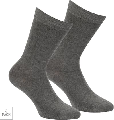 Boru Bamboo - 6-Pack - Nette Sokken - Bamboe - Naadloos - Heren / Dames - medium grijs - 35-38 - 2301