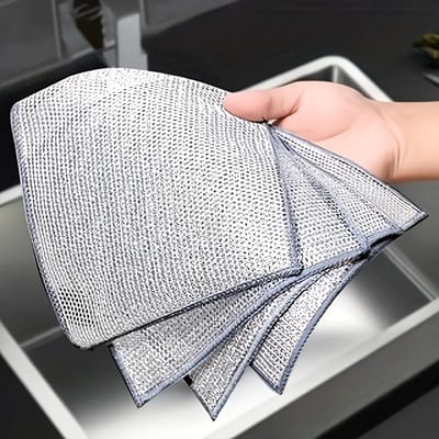 20 stuks Krasvrije Staalwol Schuursponsjes Verwijderen Gemakkelijk Vet, Olie en Vuil - Herbruikbaar en Wasbaar Geschikt voor Keuken, Badkamer