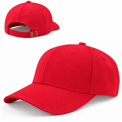 Local Cap – Basic 6 Panel Baseball Cap – 100% Katoen - Verstelbaar met Metalen Sluiting – Unisex – Lichtgewicht & Comfortabel – Rood