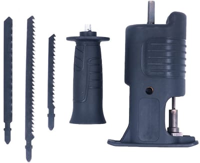 Dailygoods - Boorzaagbevestiging - Draagbare reciprozaagadapter - Inclusief 3 messen - Multi - Voor snijden van metaal en hout - Geschikt voor boormac...