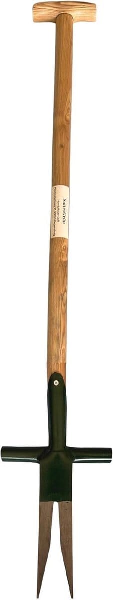 Ergonomische Onkruidsteker met Houten Steel en T-Greep, Duurzaam en Chemievrij Tuingereedschap
