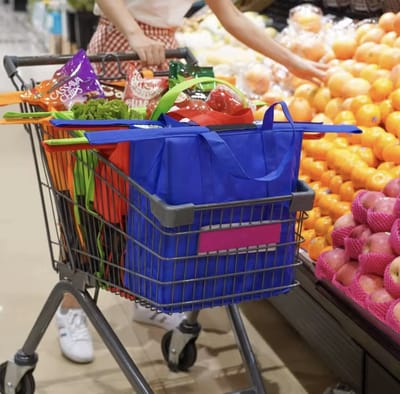 Boodschappentas voor Winkelwagen - Zelf check out - Supermarkt - Shopping Bag - Shoppin Cart Bags - Opvouwbaar - Herbruikbare boodschappentas (set van 4) - opvouwbaar - wasbare boodschappentassen - multifunctionele tassen