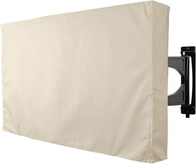 Tv-hoes Buiten - Scherm Beschermer - Buiten Gebruik - Zachte Binnenlaag - 55-58 Inch - Beige