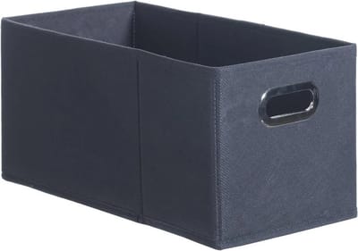 5Five Opbergmand/kastmand - donkergrijs - linnen - 7 liter - 31 x 15 x 15 cm - Opbergbox - Vakkenkast manden