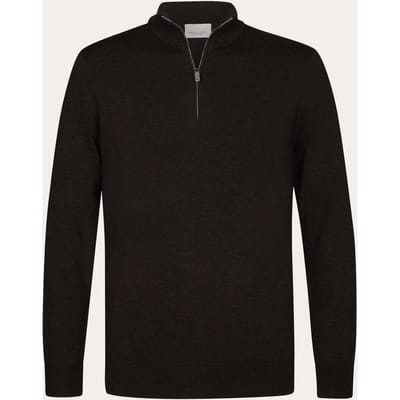Profuomo - Trui Donkerbruin Profuomo Half Zip Pullovers Donkerbruin Ppxj30002