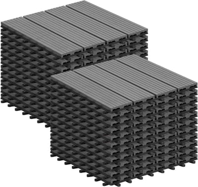 22 Stuks WPC Terrastegels Kliksysteem 2m² Lichtgrijs voor Balkon en Tuin