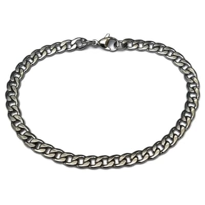 Aramat Jewels | Armbanden | Platte Gourmet Armband van Staal | | | |5mm | Staal | Volwassenen | Verkleurd niet