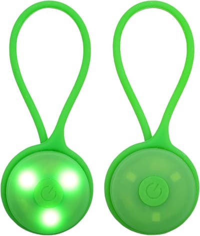Reflecterende Hangers 2-Pack met Flitslicht voor Veiligheid, Waterproof en Geschikt voor Rugzakken, Wandelen en Hardlopen, Groen