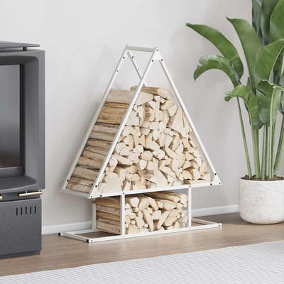 vidaXL - Brandhoutrek - 80x25x90 - cm - koudgewalst - staal - wit
