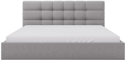 Vente-unique Bed met opbergruimte stof lichtgrijs 200 x 200 cm