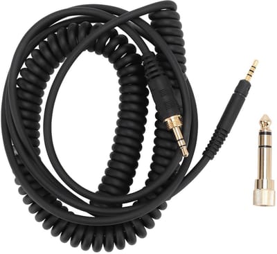 Opgerolde Vervangende Audiokabel voor Hoofdtelefoons met 2,5 mm naar 3,5 mm/6,35 mm Plug