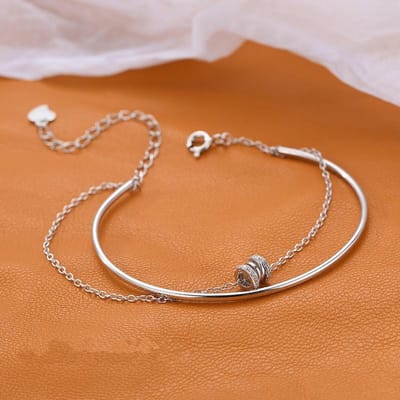 925 Sterling Zilver Dubbele Laag Zircon Geometrisch Kralen Armband & Armband Voor Vrouwen Elegante Bruiloft Sieraden Pulseras sl080 brown