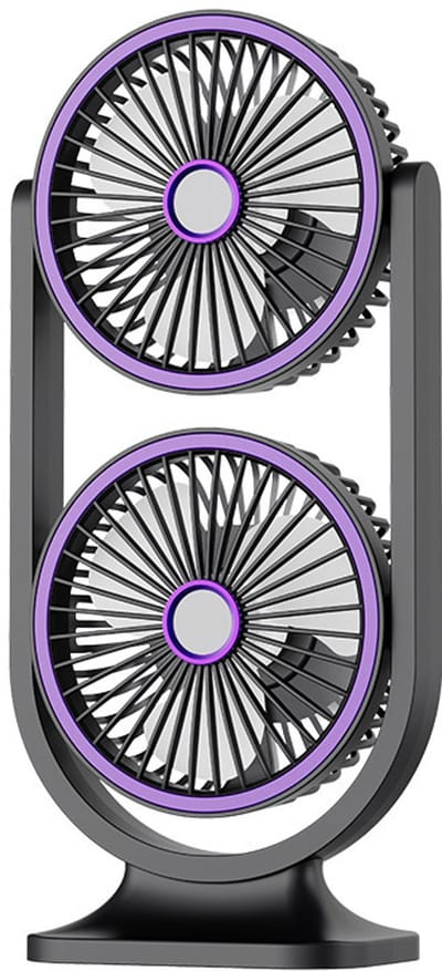 Ventilator – Draadloze bureauventilator – Oplaadbare bureauventilator – Tafelventilator – 5 snelheidsstanden – Ontwerp met dubbele ventilator – Koele en stille tafelventilator – Geschikt voor kantoor en thuis