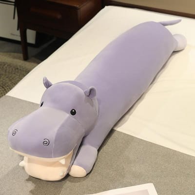 Enorm Zacht Nijlpaard Pluche Speelgoed 40 Inch Groot Knuffeldier Realistisch Knuffelbaar Verjaardagscadeau voor Kinderen Volwassenen 85cm paars