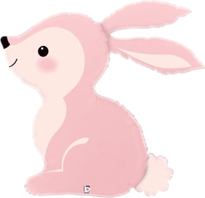 Folieballon pink bunny - 68 x 64 cm