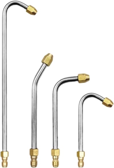 Hogedrukreiniger Verlengstuk - Gootreiniger Mondstuk - Terras Schoonmaken - Aanpasbare Spuitcontrole - 34x8.5x1.2cm - Zilver