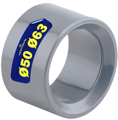 Verloopbus PVC U Ø 63 x 50 mm voor Lijm Verbinding van Leidingen | 10 Jaar Garantie