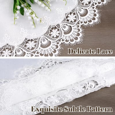 Dailygoods- Doily Elegante Witte Kant - Tafelkleed Rond 85 cm - Placemat - Decoratie Cover - Hoogwaardig Polyester - Duurzaam en Afwasbaar