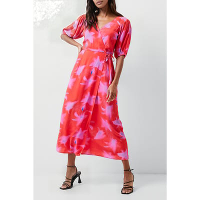 French Connection Christy Delphine Dress Red Size: 6 | Midi Dresses Outlet | Dames | Roze