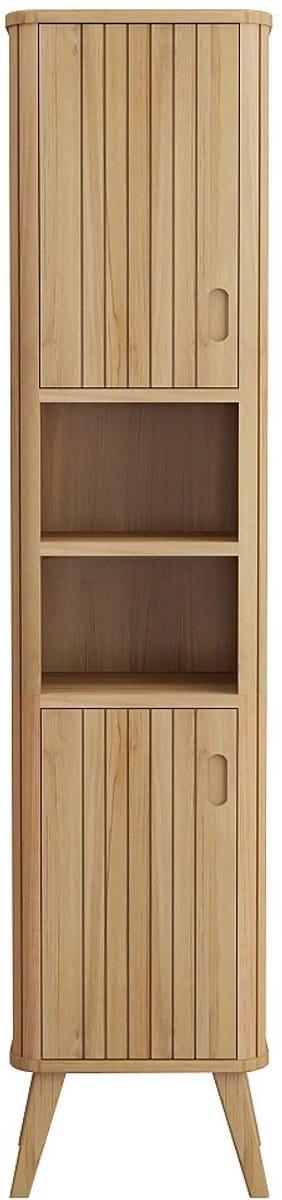Vente-unique Badkamermeubel in teakhout met planken op poten - H180 cm - WAMENA