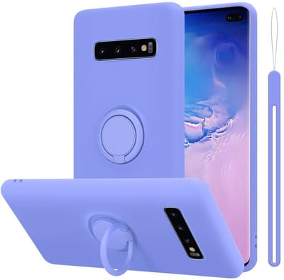 Cadorabo Hoesje geschikt voor Samsung Galaxy S10 4G in LIQUID LICHT PAARS - Beschermhoes van flexibel TPU silicone Case Cover met ring