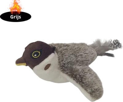 Livano Kattenspeelgoed - Voor Katten - Cat Toy - Kattenspeeltjes - Vliegende Vogel - Grijs