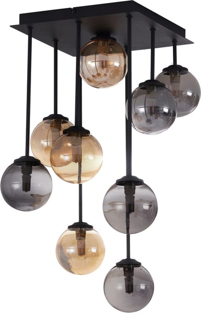 QAZQA athens - Moderne Plafondlamp - 9 lichts - L 31 cm - Zwart Goud - Woonkamer | Slaapkamer | Keuken