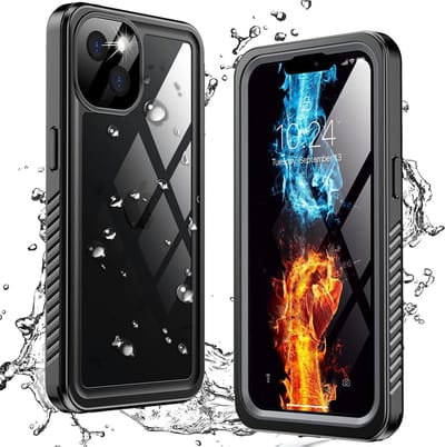 SBG Outdoor Case Waterdicht Transparant Hoesje geschikt voor iPhone 13 | Shockproof | Onderwater tot twee meter | Antislip greep | IP68-gecertificeerd | Doorzichtig / Zwart