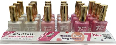 Leticia Well - Set met 6 Flesjes Parelmoer Nagellak - Wit / Ivoor / Roze - Inhoud per flesje 13 ml.