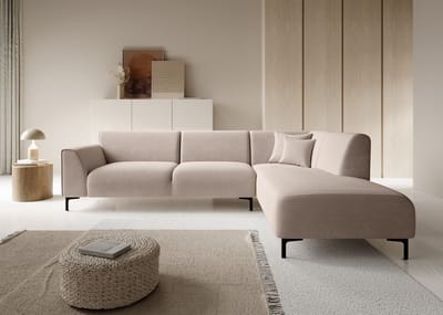 Meubella - Moana - Hoekbank 4-zits - Stof beige - Rechts