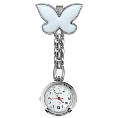 Fako® - Verpleegstershorloge - Zusterhorloge - Verpleegster Horloge - Vlinder - Wit