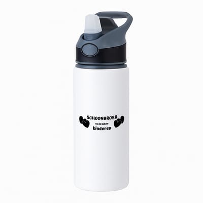 Hacebo® - schoonbroer van de leukste kinderen waterfles met rietje zwart - Broer - de leukste schoonbroer - verjaardag - cadeautje voor broer - kado - geschenk - water fles - 650ML