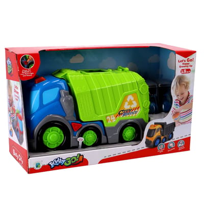 KiddyGo speelgoed vuilniswagen met licht en geluid - 31 cm - educatief.