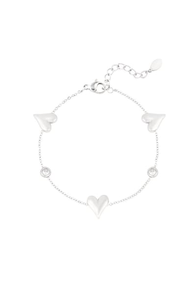 Armband Gleaming Love - Hartjes - Valentijn - Moederdag - Glimmend - Zilver - Leuk - Mooi