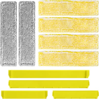 Set van 6 Microvezel Wiper Covers + 4 Vervangende Rubber Strips voor Raamreiniger Accessoires en Onderhoud