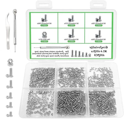 Schroeven Set - Kleine Schroefjes - Bril Reparatie - Platte Kop Ontwerp - 600 Stuks - Zwart
