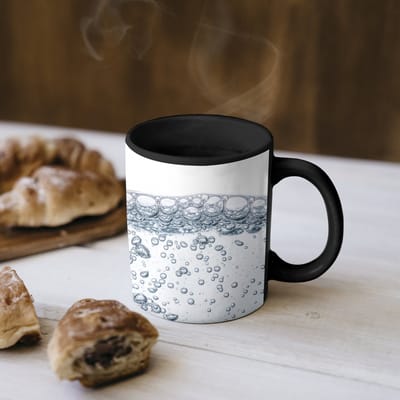 Magische Mok - Foto op Warmte Mokken - Koffiemok - Luchtbellen - Water - Dynamisch - Magic Mok - Beker - 350 ML - Theemok