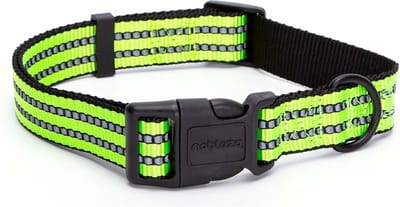 Nobleza Hondenhalsband - Reflecterende Klikhalsband - Maat XL - 50-70 cm - Geel