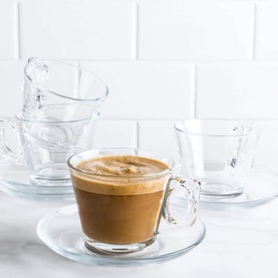 Pasabahce 97302 - 12-delige kop en schotels "Vela", voor thee, koffie, cappuccino, voor 6 personen