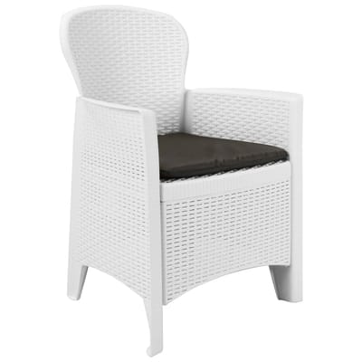 vidaXL - 9-delige - Tuinset - rattan-look - kunststof - wit