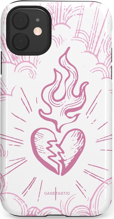Casetastic Hoesje Geschikt voor Apple iPhone 11 - Stijlvolle Beschermende Duo-layer Case - Roze Liefdesvlam