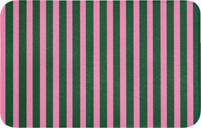 Badmat 80x50 cm - Antislip - Verticale strepen - Groen - Roze - Badmatten voor badkamer - Badkamermat - Douchemat - Badkamer mat