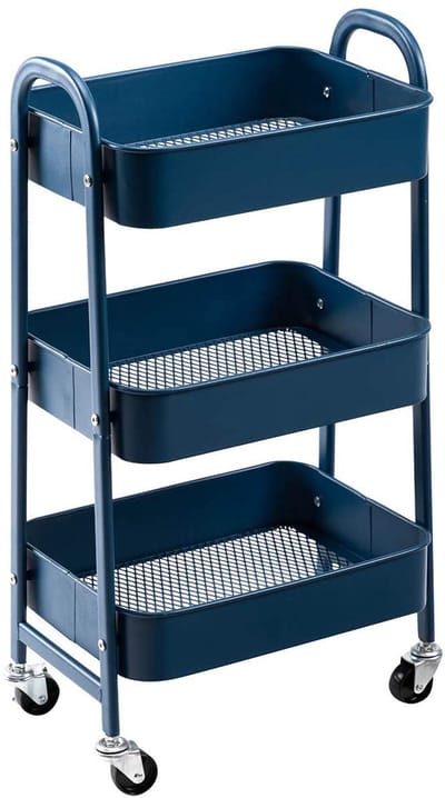 Unyqoos ® Multifunctionele Metalen Opbergwagen met Wielen voor Diverse Ruimtes en Gebruikstoepassingen
