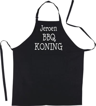 Mijncadeautje Luxe schort BBQ Koning met voornaam