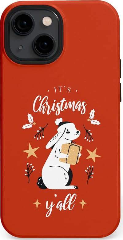 Casetastic hoesje geschikt voor Apple iPhone 13 mini - MagSafe - Dubbellaagse bescherming - Kerst Konijntje Flappie - Fashion Case - Terracotta