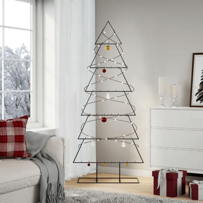 vidaXL - Kerstdecoratie - kerstboom - 180 - cm - metaal - zwart