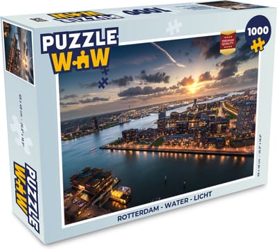 Puzzel Rotterdam - Water - Licht - Legpuzzel - Puzzel 1000 stukjes volwassenen